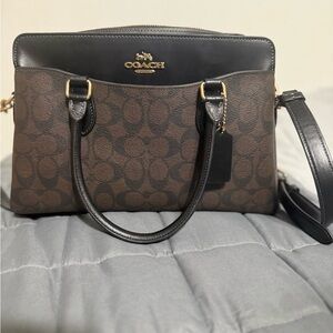 Coach Signature Black and Brown Satchel